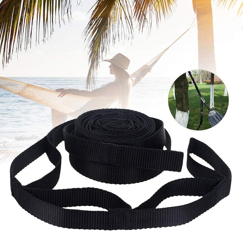 RICH 2Pcs Hammock Straps - Hammock Tree Straps Set,No Stretch Suspension System Kit,200cm Adjustable Outdoor Tree Hanging Yoga Tied Rope Belt for Camping Hiking - Image 3