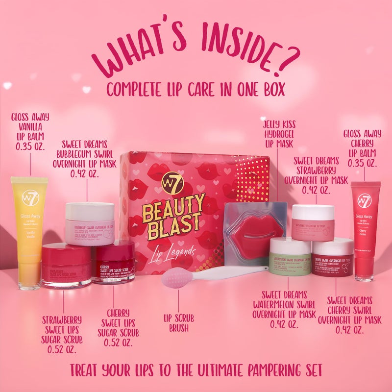 W7 Beauty Blast Lip Legends Sweet Dreams Lip Care Set - Lip Masks, Scrubs, Balms and More â€“ Exclusive W7 Sweet Dreams Flavors Included - Image 2