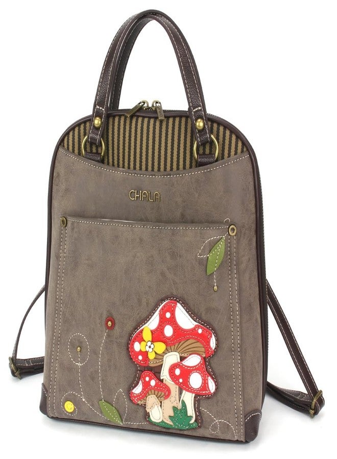 CHALA Convertible Backpack Purse - Women Convertible Shoulder Purse with Adjustable Strap, Mushroom - Stone Gray, M - Image 1