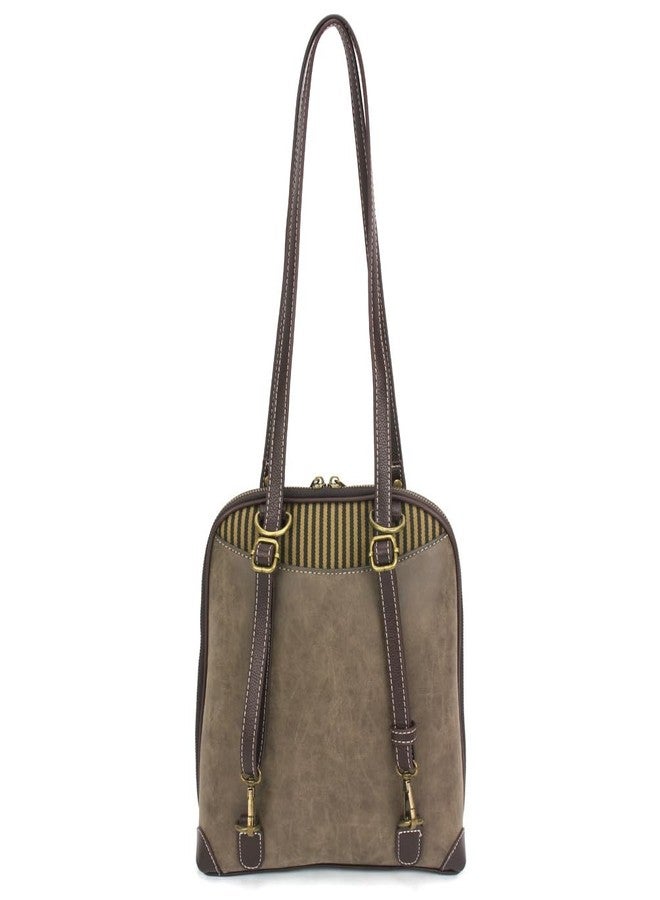 CHALA Convertible Backpack Purse - Women Convertible Shoulder Purse with Adjustable Strap, Mushroom - Stone Gray, M - Image 5
