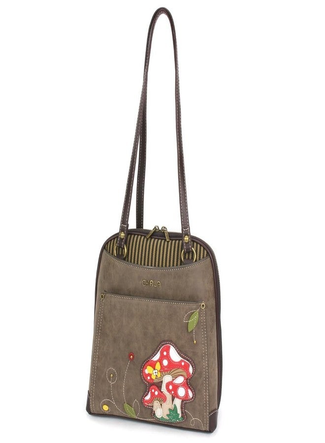 CHALA Convertible Backpack Purse - Women Convertible Shoulder Purse with Adjustable Strap, Mushroom - Stone Gray, M - Image 4