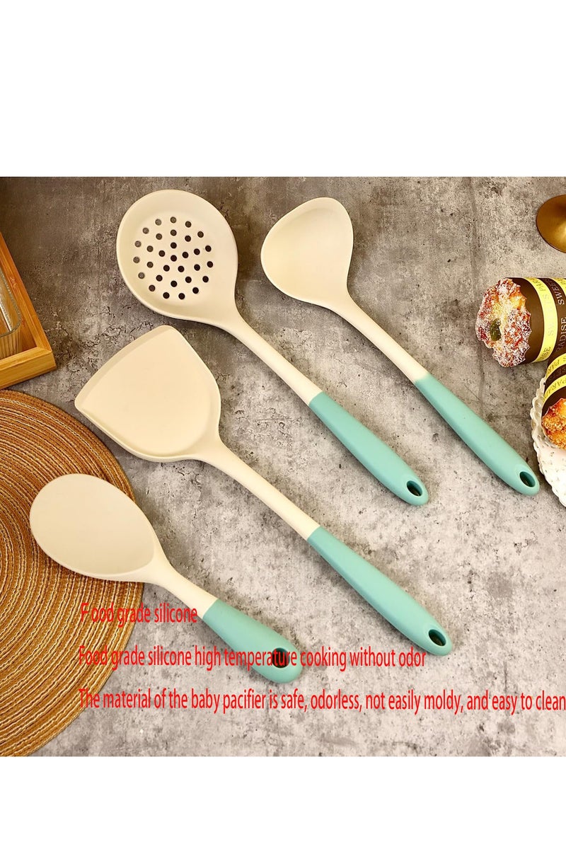 Flushrenic 4PCS Cooking Utensil Set, Heat Resistant Silicone Kitchen Cookware Utensils Set, Kitchen Cooking Tools Includes Turner, Spoon, Slotted spoon, Rice Spoon - Image 4