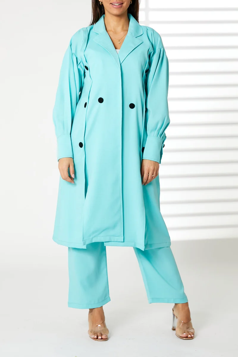 Moistreet Barbie Crepe Trench Coat Set