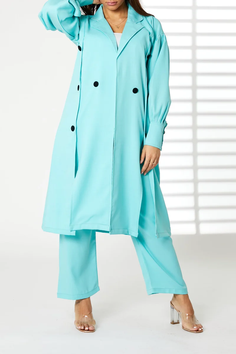 Moistreet  Barbie Crepe Trench Coat Set for Women | Best Price UAE