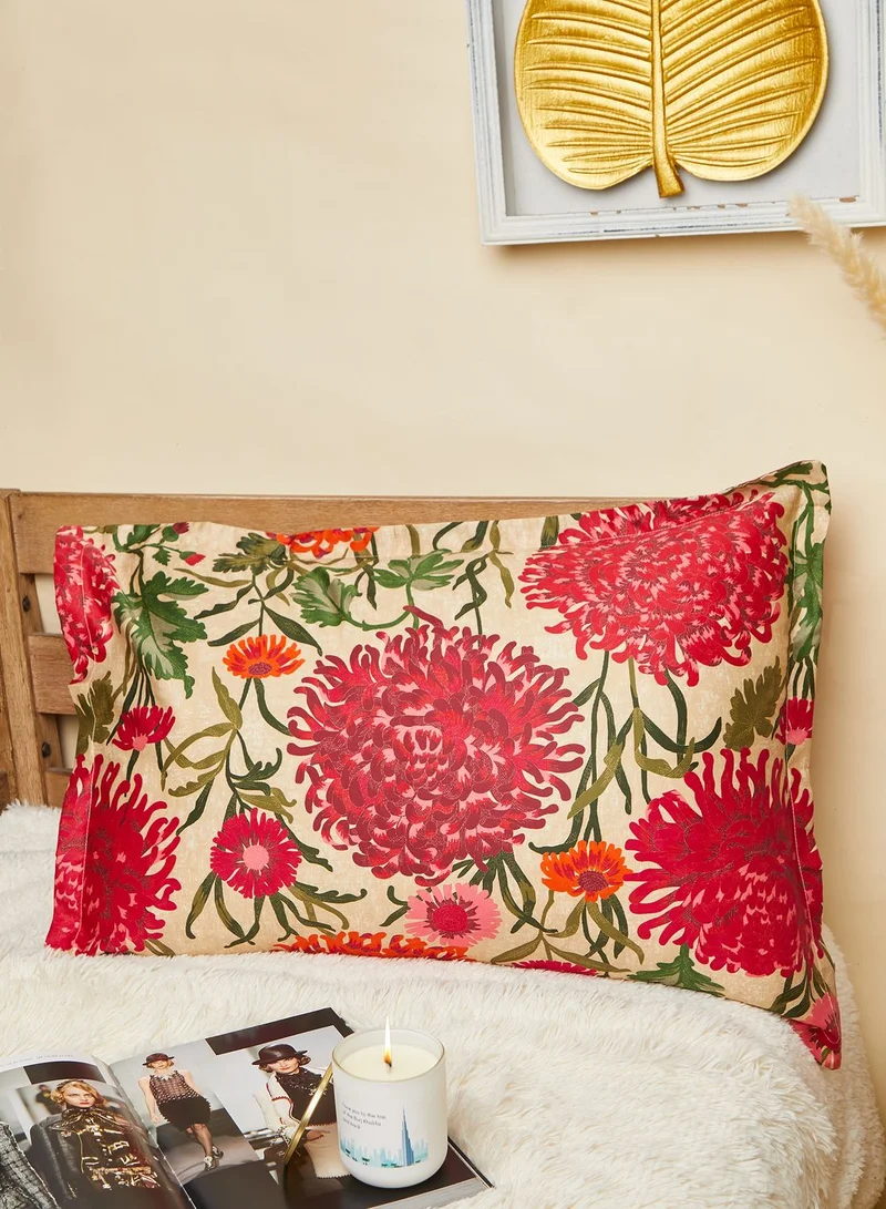 GANT Standard Natural Dahlia Flower Pillowcase