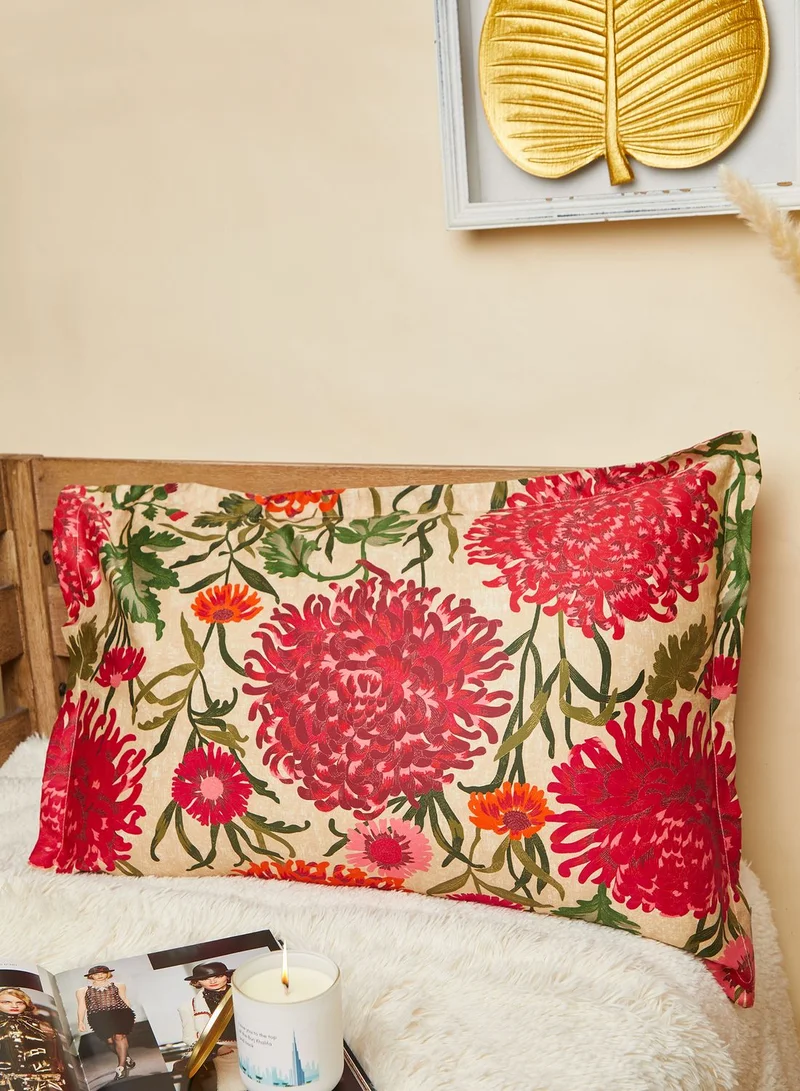 GANT Standard Natural Dahlia Flower Pillowcase