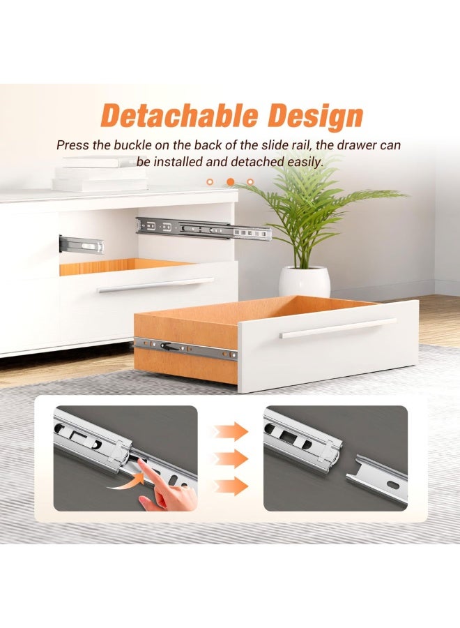 Duravel 12 INCH Soft Close Drawer Runners Cabinet Drawer Slides Heavy Duty 45kg Load Capacity Full Extension Ball Bearing Self Close Slides for Kitchen Cabinet,Bedstand Drawers,Side Mount - Image 2