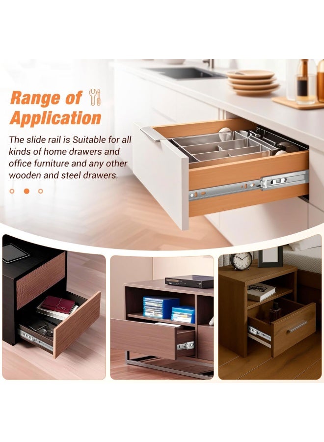Duravel 12 INCH Soft Close Drawer Runners Cabinet Drawer Slides Heavy Duty 45kg Load Capacity Full Extension Ball Bearing Self Close Slides for Kitchen Cabinet,Bedstand Drawers,Side Mount - Image 3