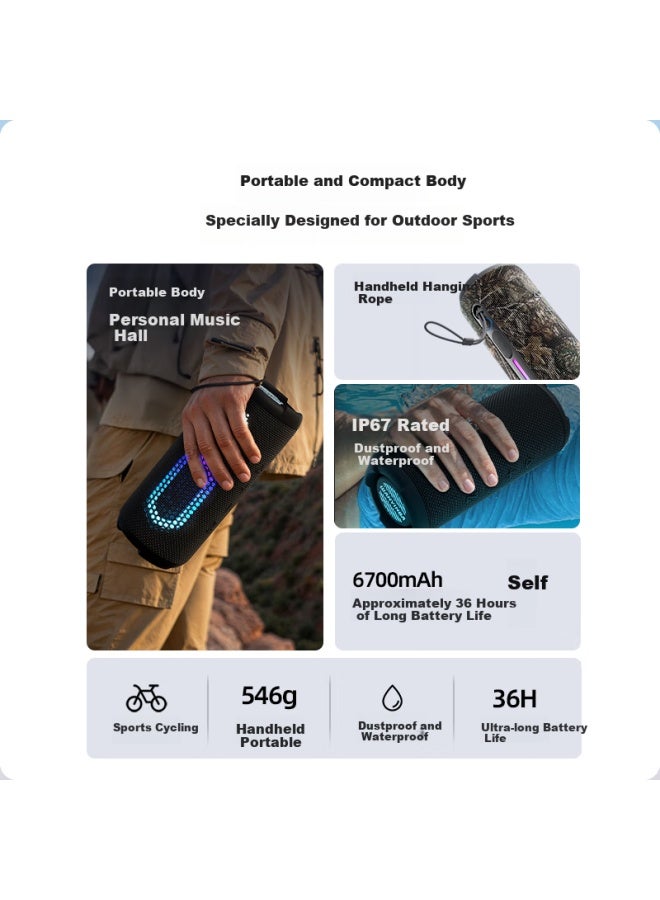 M9 Bluetooth Speaker 40w High Volume Heavy Bass Outdoor Waterproof Camping Portable Bicycle Riding Car Home Computer High Quality Sound Box Grey Flagship Version - Image 2