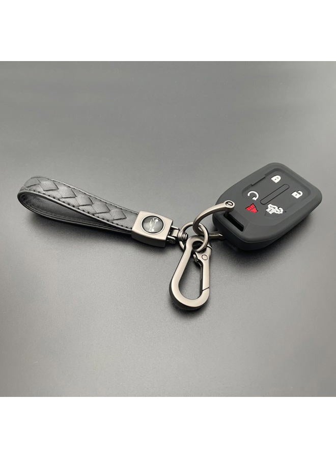 TANDRIVE 2PCS Silicone Smart Key Fob Case Cover For 2022 2021 2020 2019 Chevy Silverado And GMC Sierra 1500 2500HD 3500HD, Remote Protector Accessories Holder, (Hand Strap, Black and Black) - Image 3