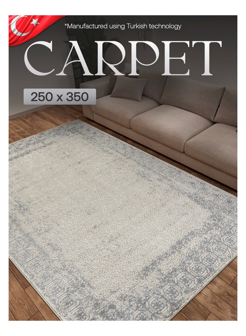 Modern Vintage Style Area Rug Non-Slip Super Soft Touch Living Room Bedroom Floor Decoration Carpet Beige Natural Light Rectangular 250x350 cm  - Image 1