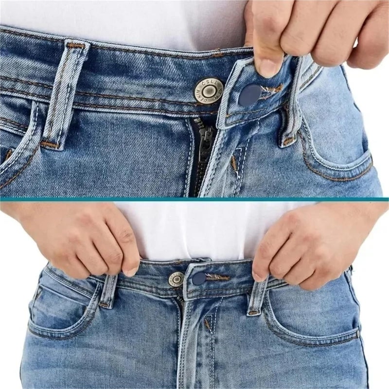Waistband Extenders 80 Pcs 15mm/18mm 6/12pcs Pants Extender Buttons Flexible Waist Extenders for Jeans for Women & Men Pregnancy Skirt(Blue,Small) - Image 3