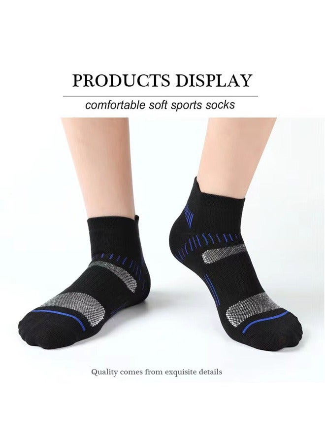 صوجي 5 أزواج من الجوارب القصيرة للرجال ذات الألوان الصلبة التي تمتص العرق وتسمح بالتهوية حتى الكاحل للجنسين - Image 4