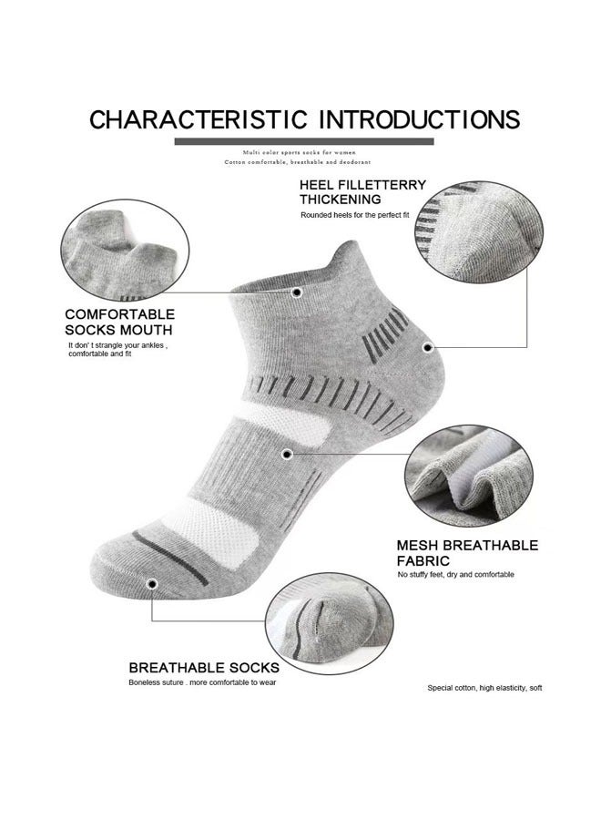 صوجي 5 أزواج من الجوارب القصيرة للرجال ذات الألوان الصلبة التي تمتص العرق وتسمح بالتهوية حتى الكاحل للجنسين - Image 3
