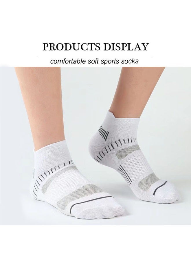 صوجي 5 أزواج من الجوارب القصيرة للرجال ذات الألوان الصلبة التي تمتص العرق وتسمح بالتهوية حتى الكاحل للجنسين - Image 5