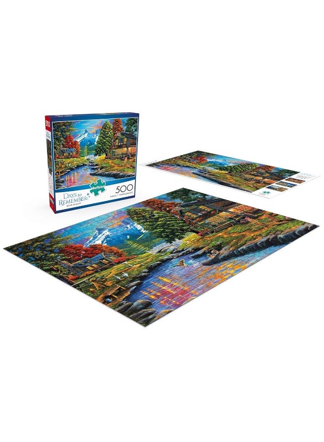 Buffalo Games - Days to Remember - Dewie Hollow - 500 Piece Jigsaw Puzzle , Orange, Yellow, Green , 21.25"L X 15"W - Image 2