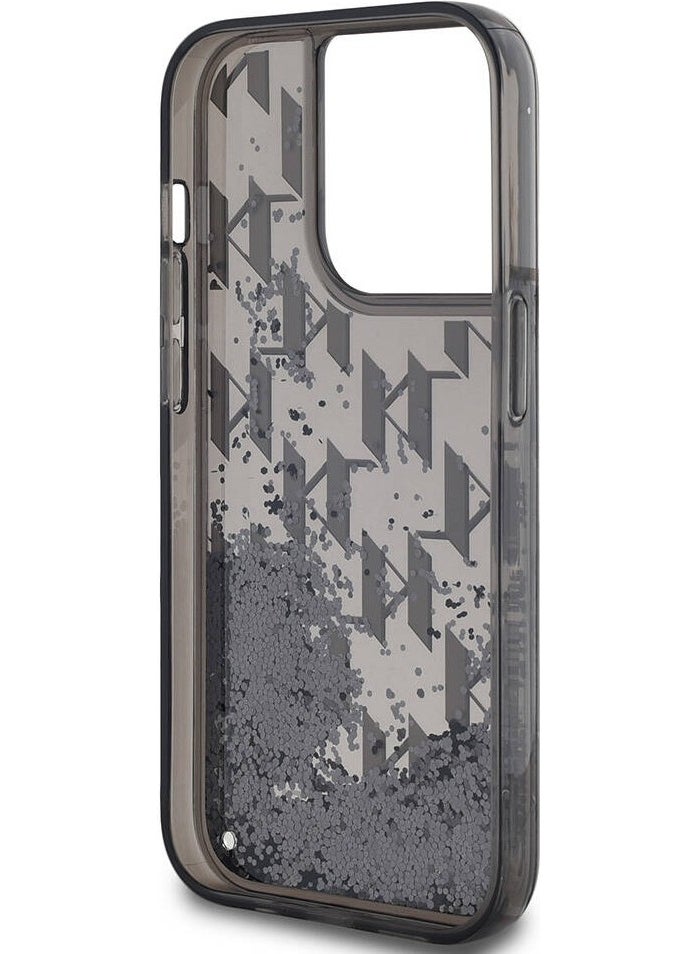 iPhone 14 Pro Max Case Original Licensed Glitter KL Written Monogram Gradient Black