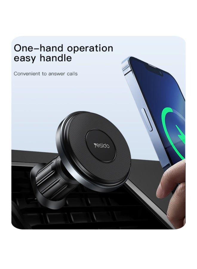YESIDO C190 15W Magnetic Fast Wireless Car Charger - 360° Air Vent Phone Holder - Compatible with iPhone 15/14/13/12 and Qi Wireless Charging-Enabled Devices - Image 5