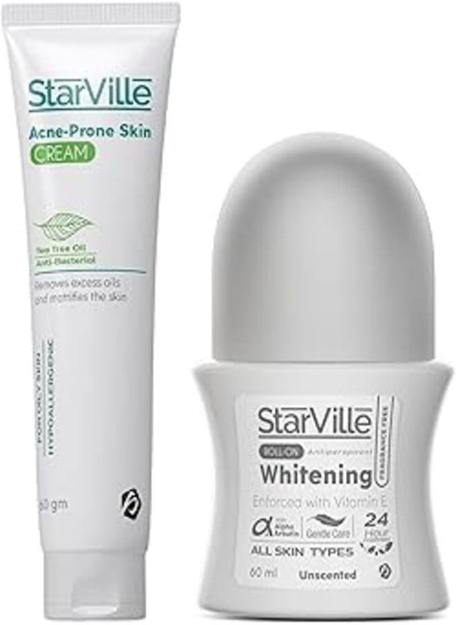 Generic - ستارفيل رول أون خالي من العطور مع كريم ستارفيل لعلاج حب الشباب 60 جرام - Image 1