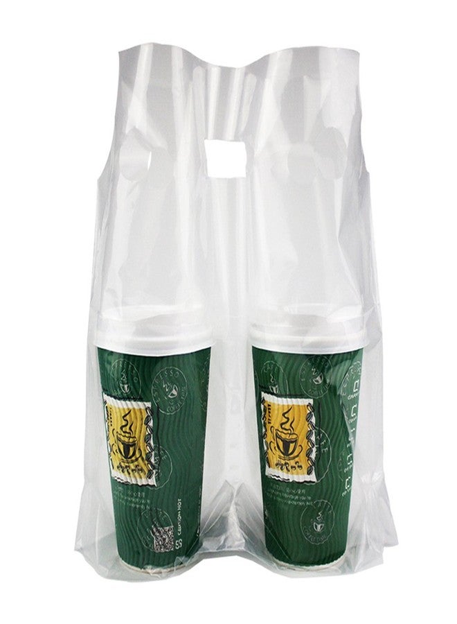 FERENLI 500PCS Clear Handle Drink Drinking Plastic Packaging Bags for Shops Stores Dining Hall Portable Beverage Milk Juice Water Carrier Containers Hanging Hole Liquid Pouches 12.2x10.2 inch - Image 1