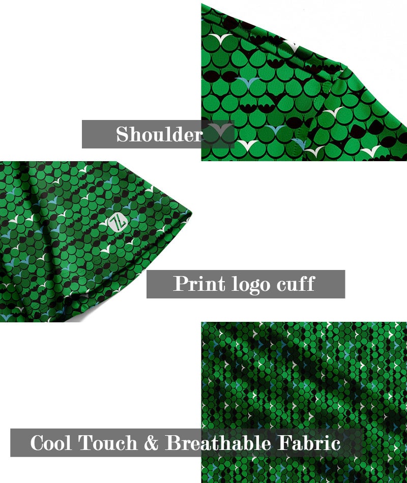 ZITY Mens Golf Shirt Short Sleeve Moisture Wicking Performance Daily Casual Print Patterns Collared Golf Polo Shirts for Men Grass Green XX-Large - Image 5