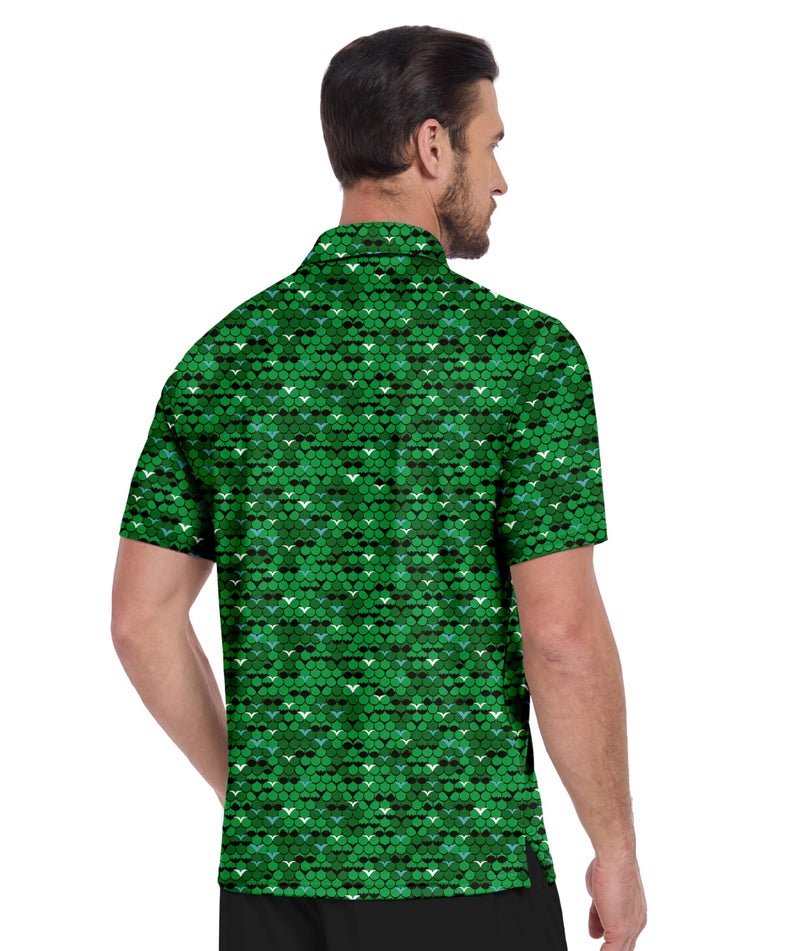ZITY Mens Golf Shirt Short Sleeve Moisture Wicking Performance Daily Casual Print Patterns Collared Golf Polo Shirts for Men Grass Green XX-Large - Image 2