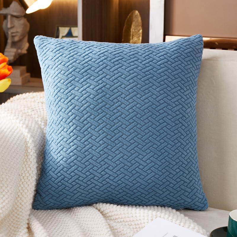 Yoovat Magic Sofa Covers Magic Sofa Couch Covers 2024 New Wear-Resistant Universal Sofa Cover Stretch for Sectional Slipcovers (Texture-Blue,Pillow Cover 16x16 inch) - Image 2