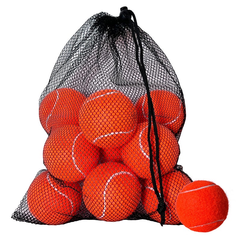 Hpwfhplf Tennis Balls  12 Packs Practice Tennis Balls For Beginner  Training Playing Tennis Balls For Dogs  Come With Mesh Carry Bag (Orange) - Image 1