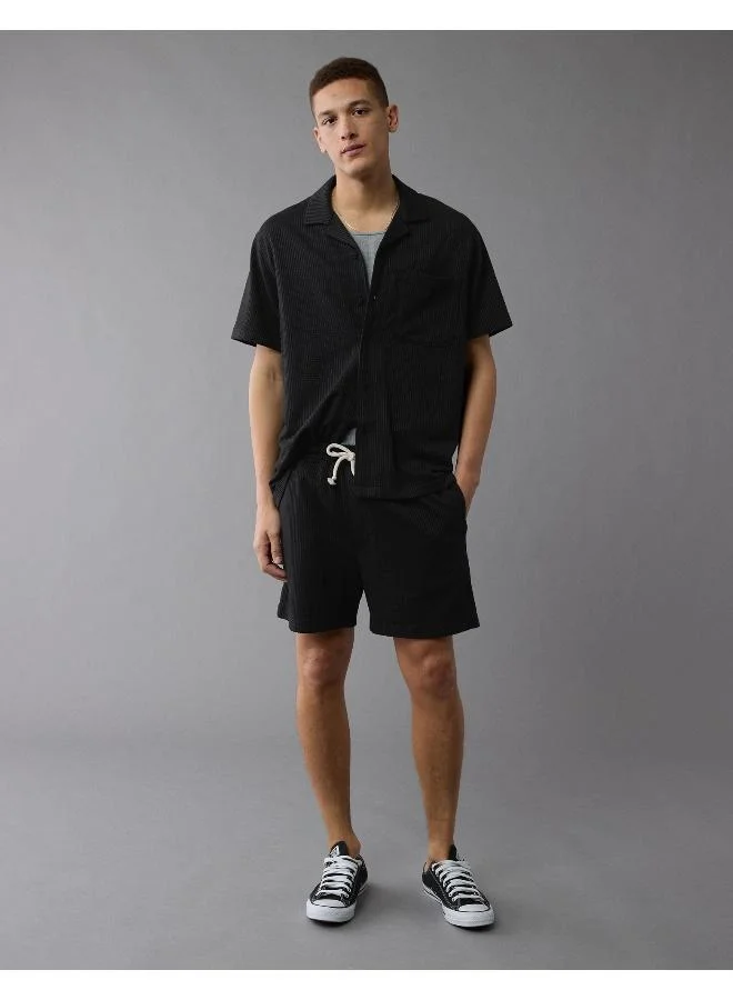 American Eagle AE Seersucker Button-Up Camp Shirt