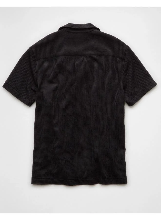 American Eagle AE Seersucker Button-Up Camp Shirt