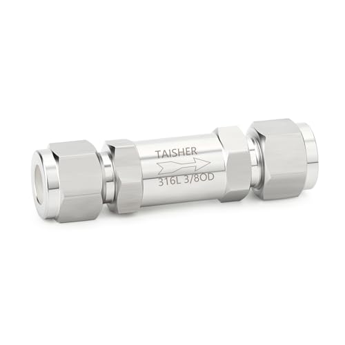 TAISHER 1PCS 316L Stainless Steel 38 Tube OD Check ValveFerrule Silver PlatedBackflow PreventionOne Way NonReturn Check Valves - Image 1