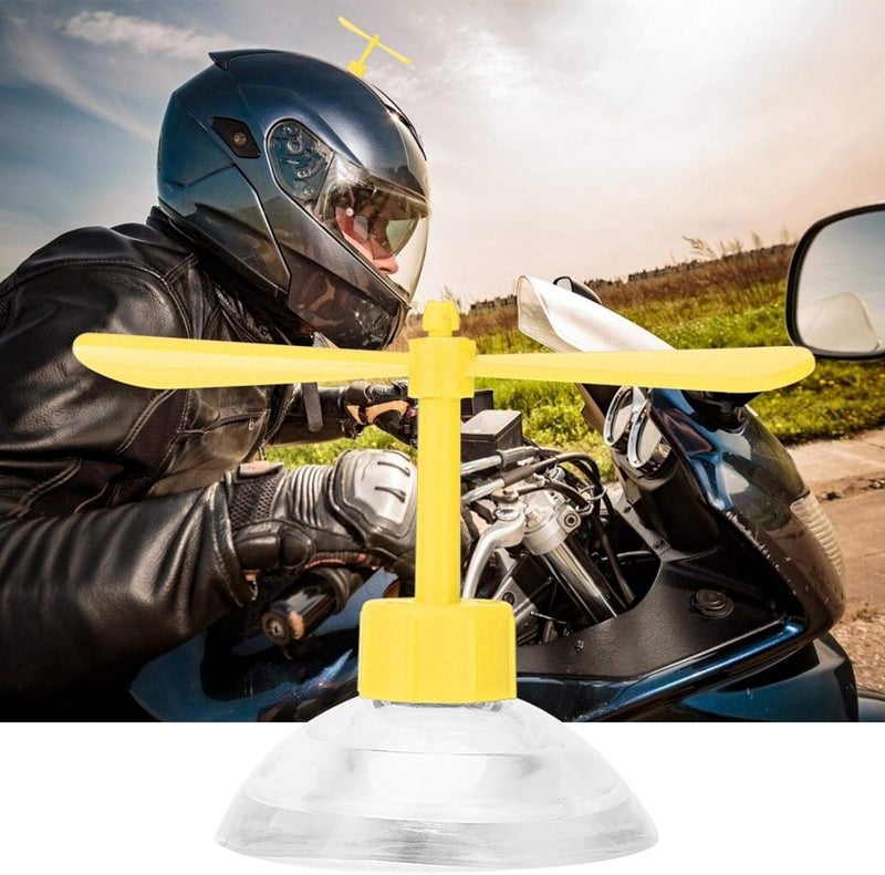 Aramox Bike Helmet Propeller Decorative Helmet Suction Cup Rubber and Plastic Motorcycle Helmet Propeller Rubber  PlasticYellow - Image 3