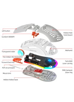Rock Pow ROCK POW Honeycomb Gaming Mouse Ultralight High-Precision 8000 DPI Optical Sensor 6 Programmable Buttons RGB Ergonomic Wired RGB Gaming Mice for Mac Laptop Computer PC  - Image 2