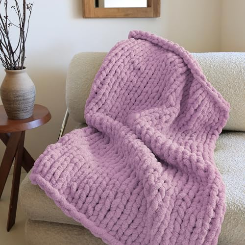 Mellobello Jumbo Chunky Yarn for Hand Knitting - Super Thick Chenille Chunky Yarn for Crocheting - Extra Soft Bulky Fluffy Blanket Big Yarn 8 Jumbo Pack (27yds,8 oz Each Skein) Purple - Image 2