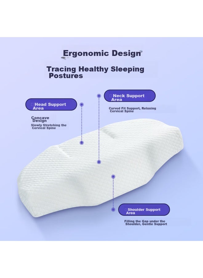 Aeromax Aolumasi Cervical Pillow For Neck Pain, Curved To Straight, Memory Foam Sleeping Support Pillow, Neck Stretcher - Image 2