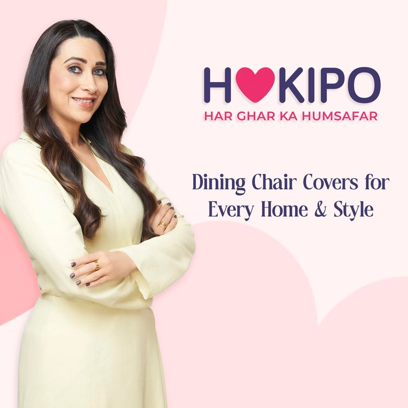 HOKIPO Polyester Chair Cover Set Of 6 With Table Cloth Ar5187D11 Rectangular Fossil Grey - Image 5