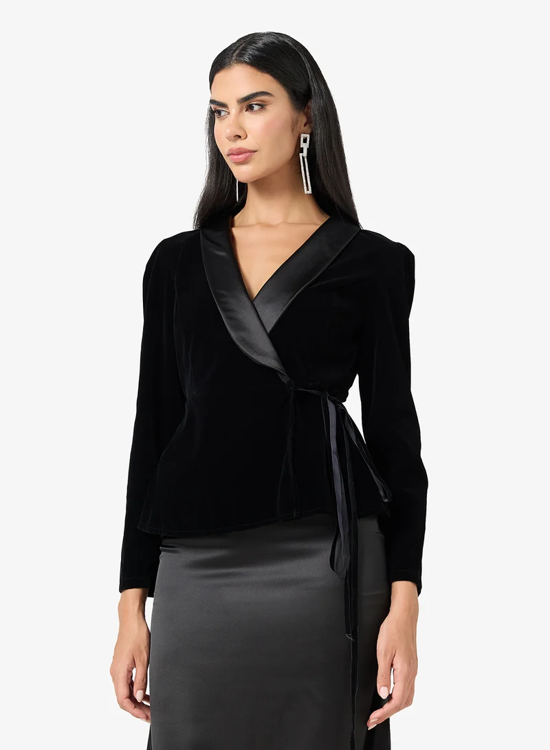 Khizana  Velour Tie Up Blazer & Skirt Set for Women | Best Price UAE