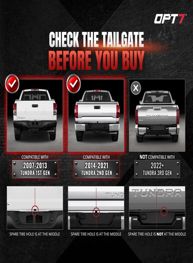 OPT7 Redline Parlux Triple Row Tailgate LED Light Bar for Tundra with Sequential Red Turn Signal, Weatherproof Rigid Aluminum Light Bars Compatible with - Image 2