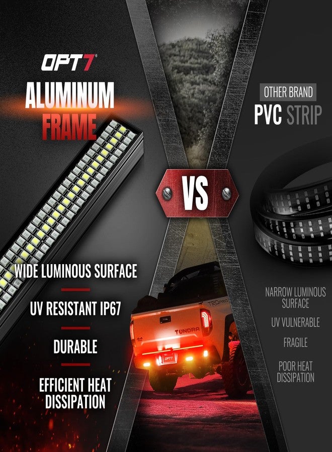 OPT7 Redline Parlux Triple Row Tailgate LED Light Bar for Tundra with Sequential Red Turn Signal, Weatherproof Rigid Aluminum Light Bars Compatible with - Image 5