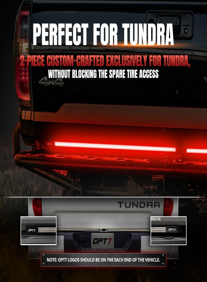 OPT7 Redline Parlux Triple Row Tailgate LED Light Bar for Tundra with Sequential Red Turn Signal, Weatherproof Rigid Aluminum Light Bars Compatible with - Image 3