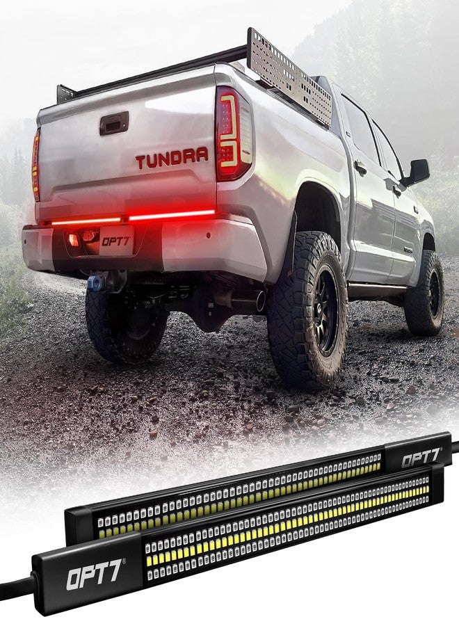 OPT7 Redline Parlux Triple Row Tailgate LED Light Bar for Tundra with Sequential Red Turn Signal, Weatherproof Rigid Aluminum Light Bars Compatible with - Image 1
