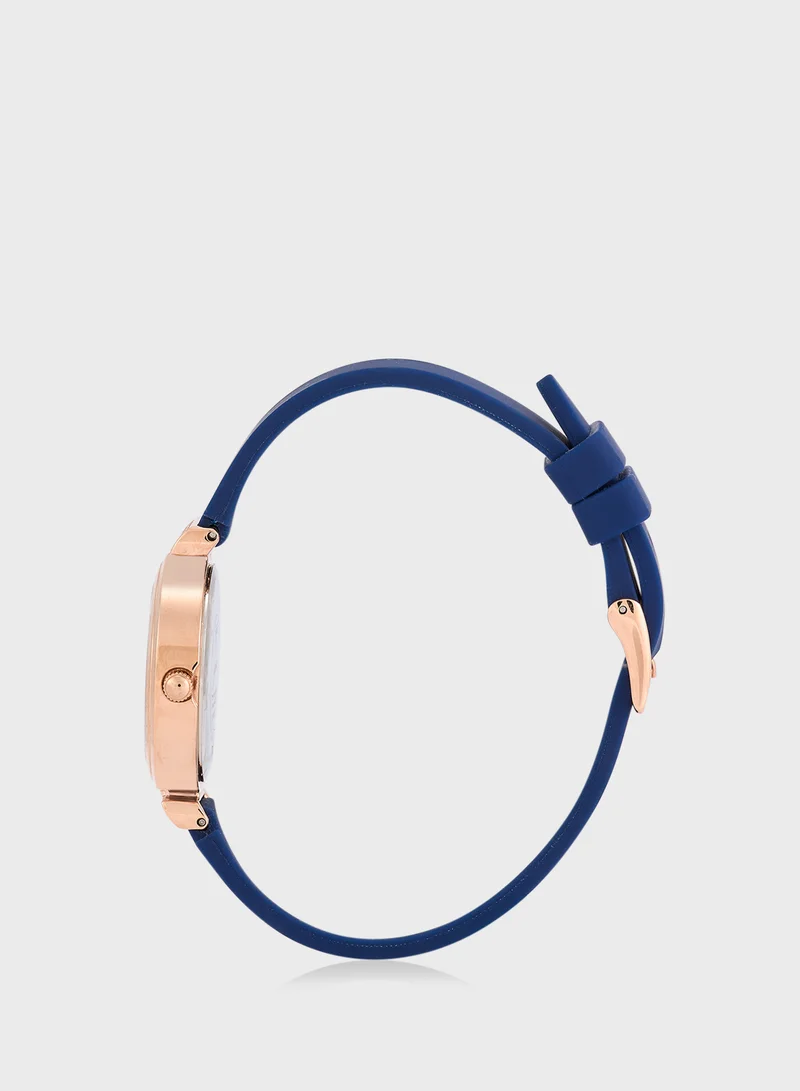 GUESS Array Silicone Strap Analog Watch