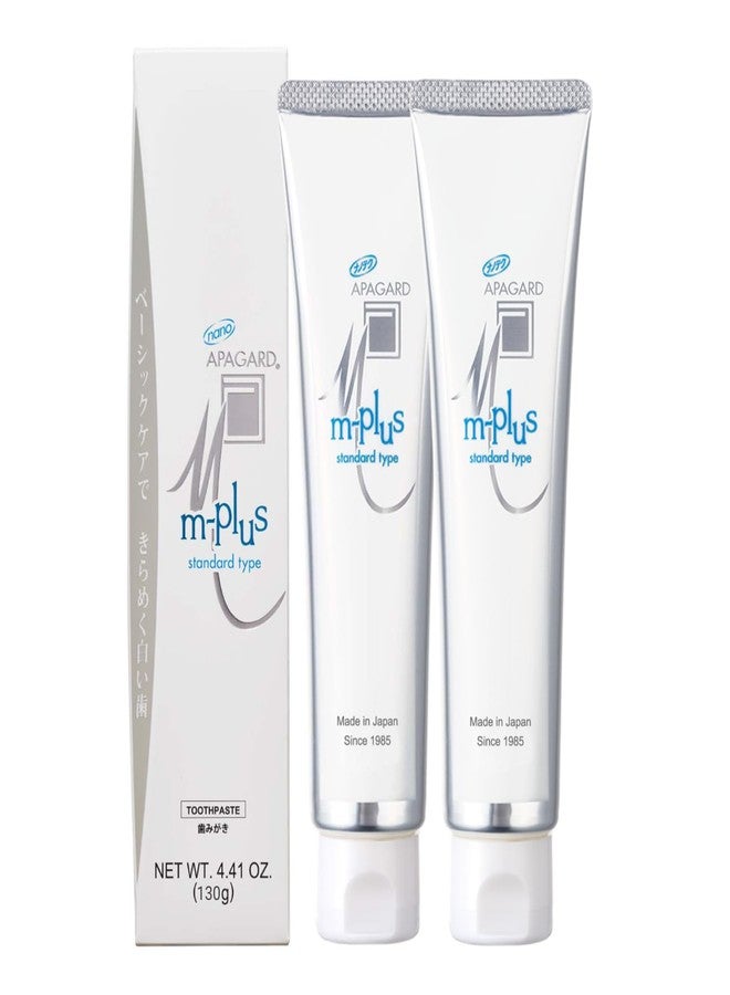 APAGARD® M-Plus, Sangi's Nano-Hydroxyapatite Toothpaste for Naturally Whiter Teeth, No Fluoride, for Family use, 125g / 4.4 oz, Mild Mint Flavor, Pack of 2 - Image 1