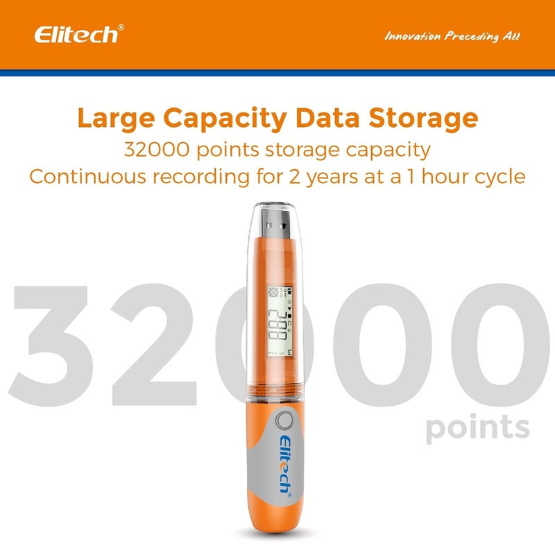 Elitech RC-51H USB Temperature Data Logger Reusable Digital Recorder Medical Refrigerator Thermometer Programmable Monitor 32000 Points High Accuracy - Image 3