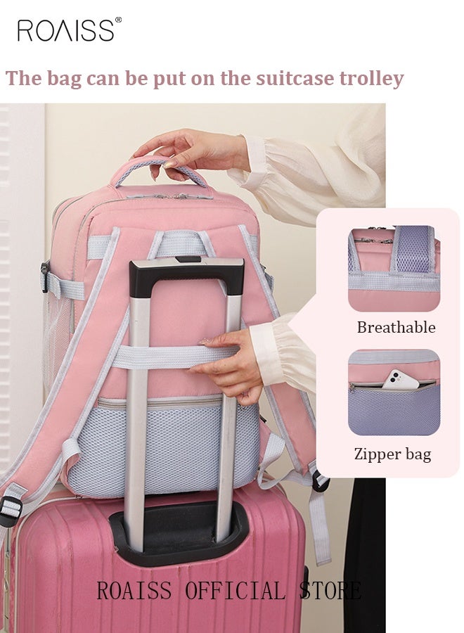 roaiss Travel Backpack for Women, Functional Backpack with Large Capacity and Scientific Storage, Simple Travel Bag with USB Charging Port and Separate Shoe Compartment, Casual Daypack on Airplane for Weekender, Work, Business or Any Outdoor Activities - Image 2