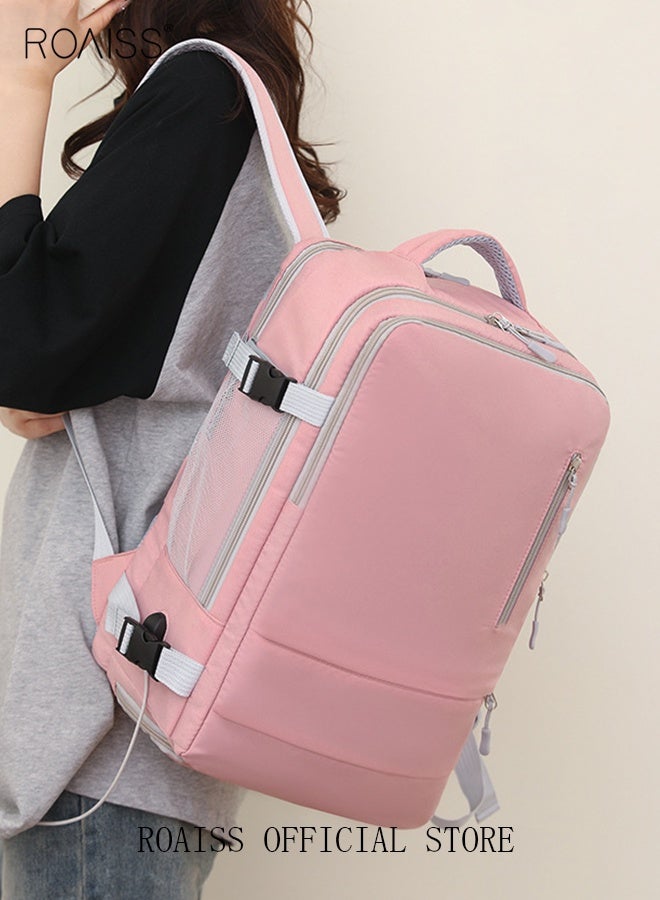 roaiss Travel Backpack for Women, Functional Backpack with Large Capacity and Scientific Storage, Simple Travel Bag with USB Charging Port and Separate Shoe Compartment, Casual Daypack on Airplane for Weekender, Work, Business or Any Outdoor Activities - Image 4