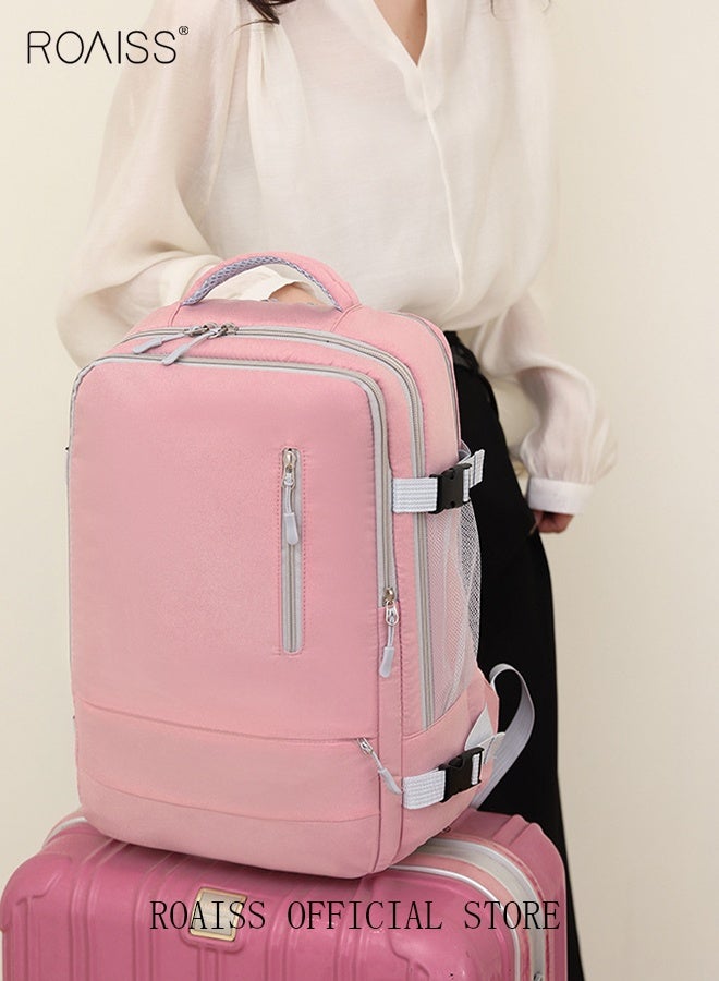 roaiss Travel Backpack for Women, Functional Backpack with Large Capacity and Scientific Storage, Simple Travel Bag with USB Charging Port and Separate Shoe Compartment, Casual Daypack on Airplane for Weekender, Work, Business or Any Outdoor Activities - Image 1