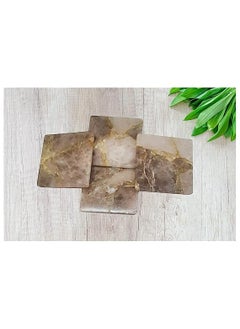 eshoppee eshoppee 4X4 Natural Smoky Quartz Square Stone Coaster, Cup Mat Mixed Color, Natural Beautiful Stone Crystal Gemstone Agate Beverage Coasters for Drinks Gift Set of 4. (6)  - Image 2