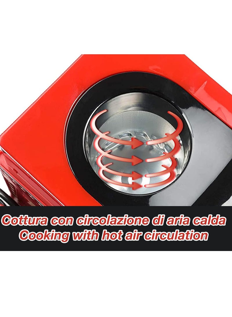 ELTRAZONE BT.651Y Red/Gold Popcorn Machine – 1200W Oil-Free, Hot Air Popper, Ready in 3 Minutes, Grease-Free with ABS Construction - Image 4