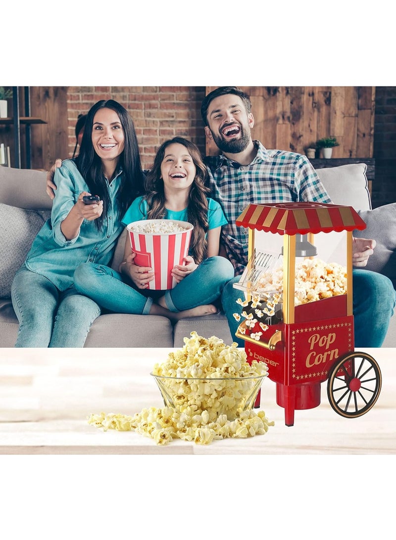 ELTRAZONE BT.651Y Red/Gold Popcorn Machine – 1200W Oil-Free, Hot Air Popper, Ready in 3 Minutes, Grease-Free with ABS Construction - Image 5